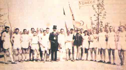 1920 Olympic Games. A group of Greek athletes in Antwerp.